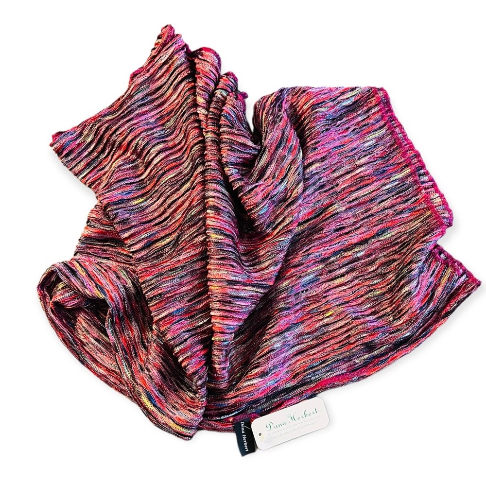NEW Dana Herbert Scarf Multicolored Knit - Picture 2 of 8